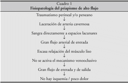 Fig. 9. Fisiopatología del priapismo de alto flujo